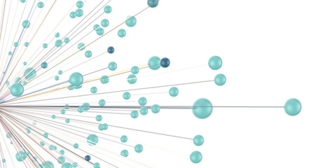 Motion of digital data flow. Communication and technology network concept with moving lines and dots