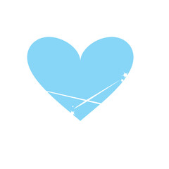 Y2k hearts. Blue hearts and starlight rings. Modern, luxurious decoration