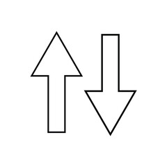 up and down arrows icon vector, Rounded mini arrows, up-down icon. A small two-way black direction symbol 6 0 9
