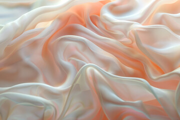 Gentle Peach Fabric Waves Creating a Soothing Textile Landscape