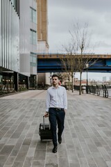 Businessman traveling on business trip