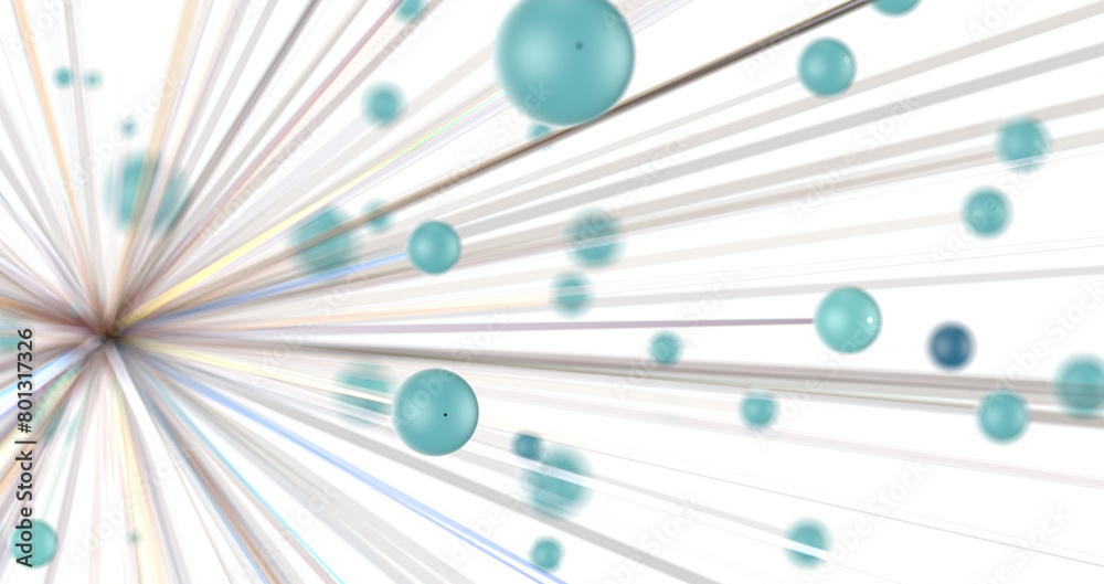 Poster gene lines and nodes, biological gene structure, 3d rendering.