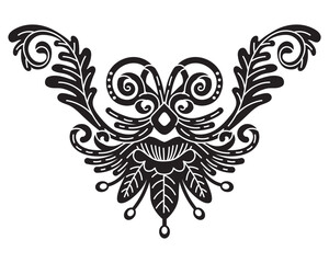 Decorative floral ornament silhouette vector illustration