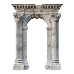 Naklejka premium Stately arch pillar isolated on transparent background