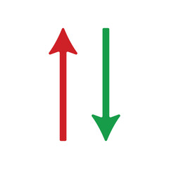 Green Up Arrow, Red Down Arrow icon eps10