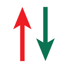 Green Up Arrow, Red Down Arrow icon eps10