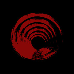 Abstract spiral circle design. Blood red abstract vector
