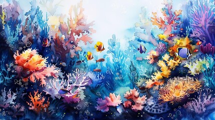 Fototapeta na wymiar underwater paradise a vibrant coral reef adorned with a variety of colorful fish, including orange,