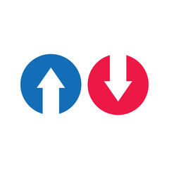 Green Up Arrow, Red Down Arrow icon eps10