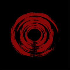 Abstract spiral circle design. Blood red abstract vector
