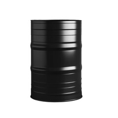Black new barrel of oil on a white and transparent background. PNG.