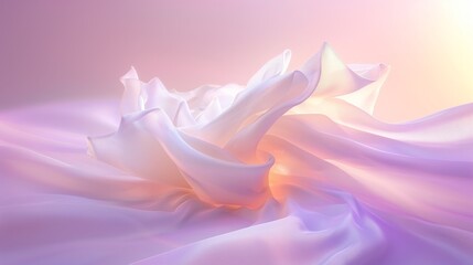 Digital art depicting water waves and intertwined leaves in pastel colors, symbolizing calm and renewal