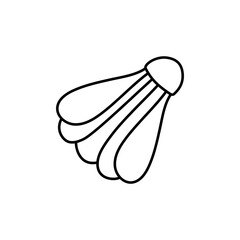 Badmintone shuttlecock simple line icon. Vector illustration isolated on white.