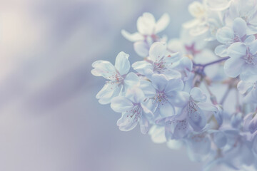 Delicate Cherry Blossoms in Soft Pastel Tones - Springtime Serenity