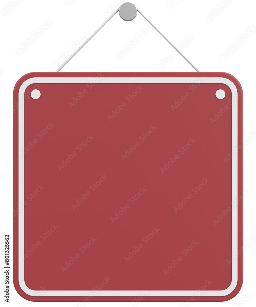 Canvas Prints Empty Hanging Sign. 3D Illustration.