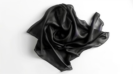 Napkin and black piece of cloth separated on white