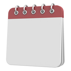 Empty calendar. 3D calendar. 3D illustration.