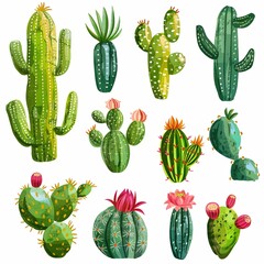 collection of clipart drawings of cactus
