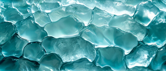 The image is of a blue and white background with a lot of ice