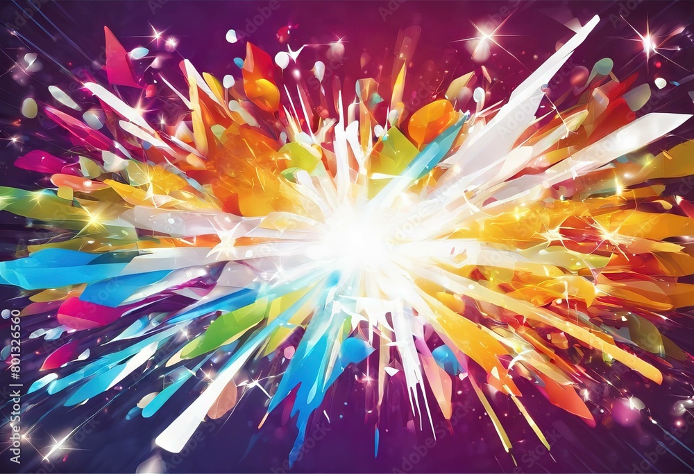 Wall mural 'abstract elements explosion background vector shiny colorful'
