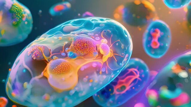 Cellular in action as mitochondria produce energy within animal cells, Biochemistry and metabolic processes	