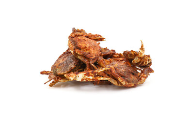 fried crab on a white background