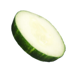 Slice of fresh cucumber isolated on white