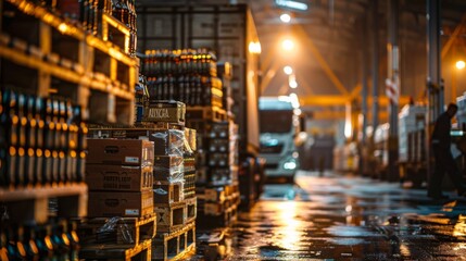 Wine is bottled in a wine production factory for export.