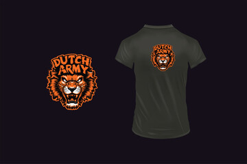 Tiger t-shirt design. AI