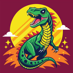 Naklejka premium Dinosaur vector art for t-shirts design