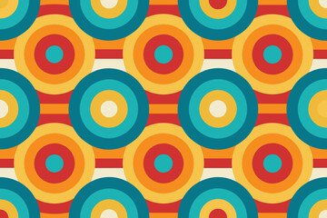 Retro seamless pattern colorful nostalgic background vector design