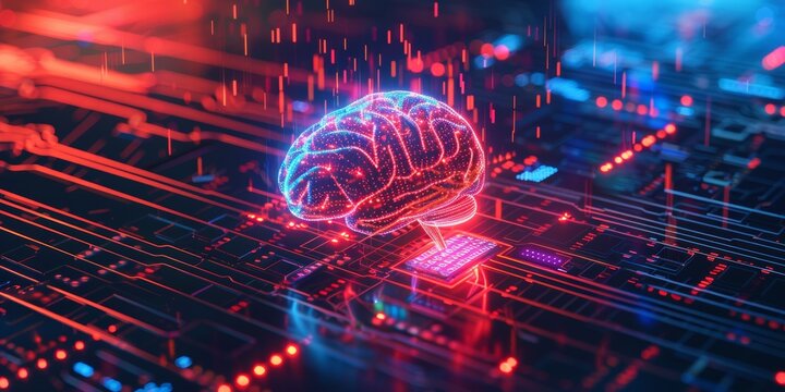 Internet, data, and computer-connected digital brain, circuit, and virtual illustration. Silhouette, corporate and public communication networks, futuristic connectivity, marketing strategy