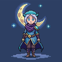 assassin moon princess spritesheet pixel art animation