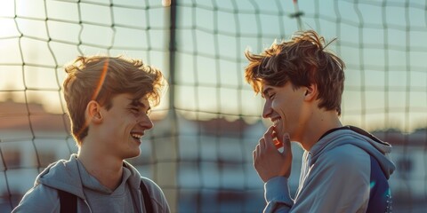 Soccer players fight, argue, and get angry in competition. Frustrated, mad and shouting footballer men arguing on pitch about wrong penalty action, fail and rage