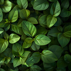 deep fresh green leaves texture background