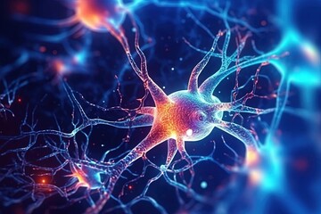 Interconnected Neurons in Nano World - Close-Up 