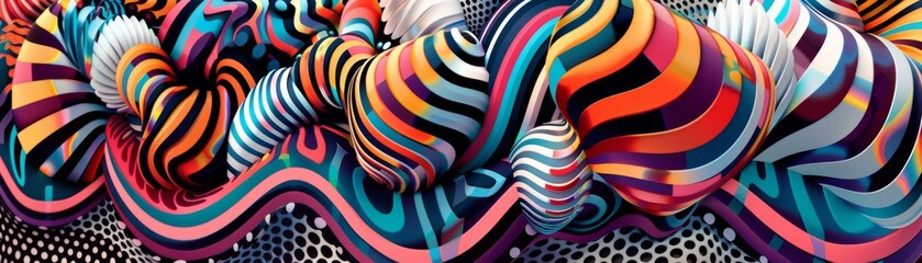 Fototapeta premium A colorful, abstract piece of art with a lot of different colors and shapes