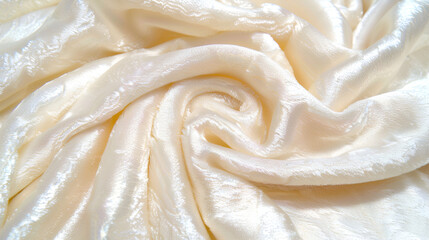 Luxurious Ivory White Velvet Fabric with Soft Folds and Subtle Sheen