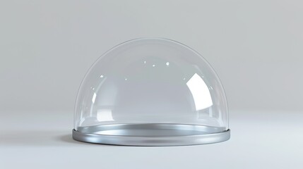 Transparent glass dome on white background. Suitable for food photography, product photography, and more.