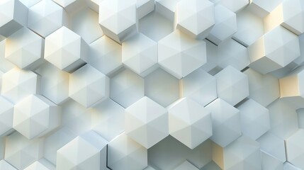 White abstract 3D background made of hexagons