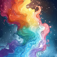 Rainbow colored abstract painting