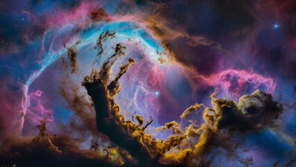 Abstract cosmic nebula, clouds of stardust.