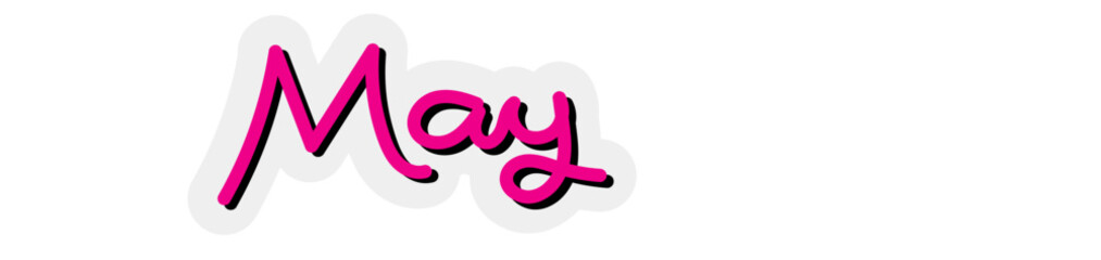 Obraz premium May Month Handwriting Typography Vector Design