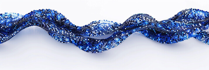 Sapphire gem wave flow, deep and radiant sapphire blue wave isolated on a white background.