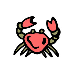 Red crab, white background