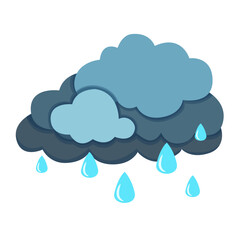 Rainy Weather Forecast Icon Vector Design