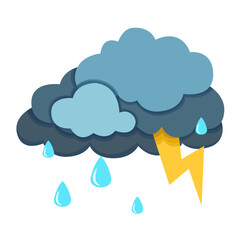 Storm Weather Forecast Icon Vector Design