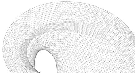 abstract spiral linear geometric shape 3d