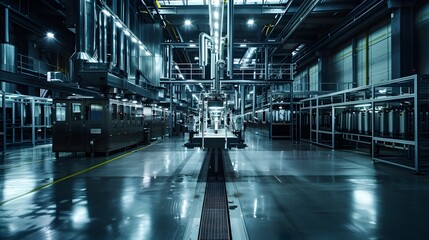 Automated Packaging Facility in Minimalist Industrial Setting