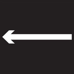 white left arrow illustration on a black background